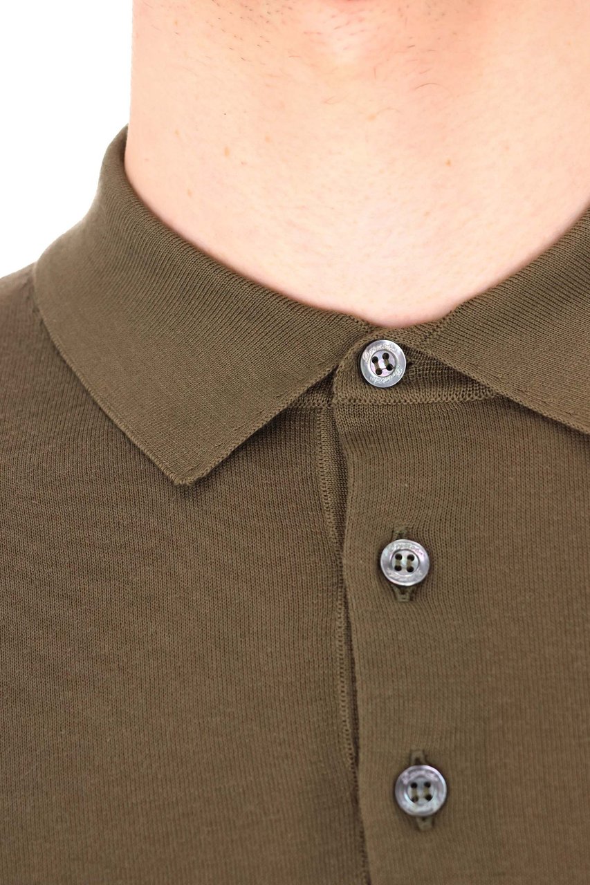 Drumohr Military Green Long-Sleeve Polo Shirt Grijs