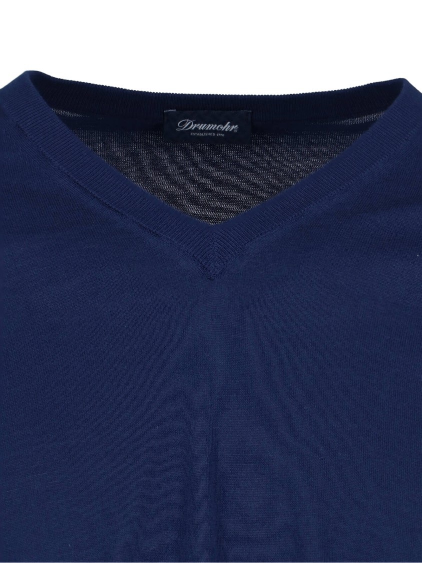 Drumohr V-Neck Sweater – Navy Blauw