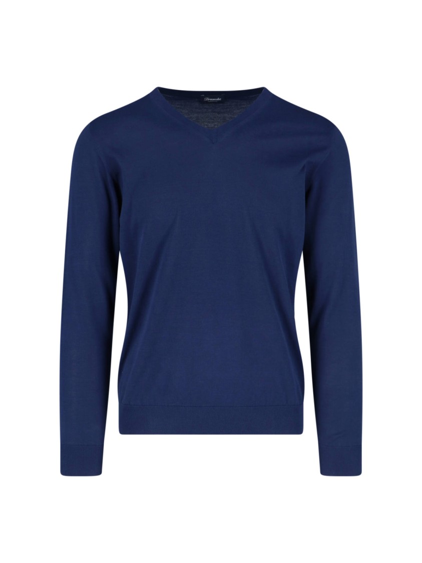 Drumohr V-Neck Sweater – Navy Blauw