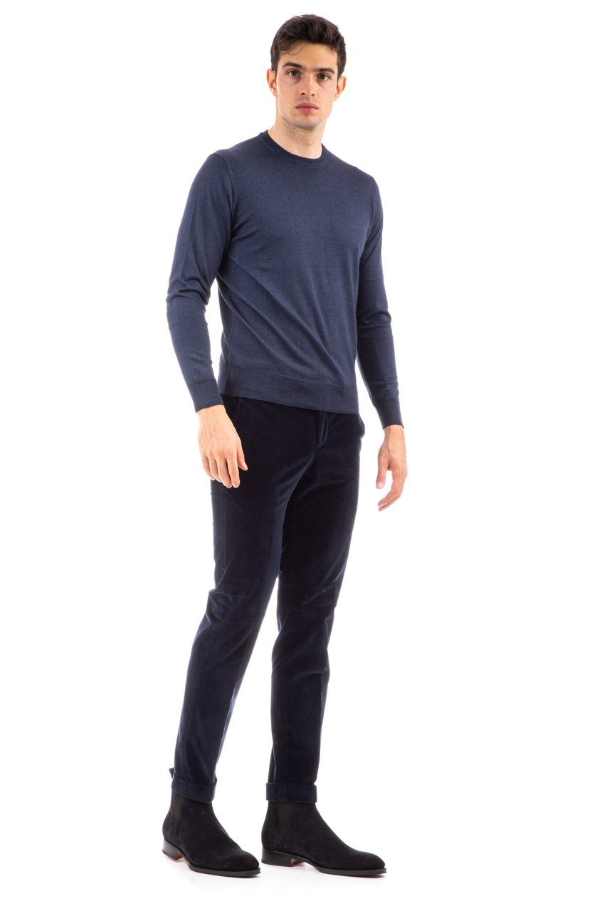 Drumohr Cashmere-Silk Crewneck Sweater Zwart