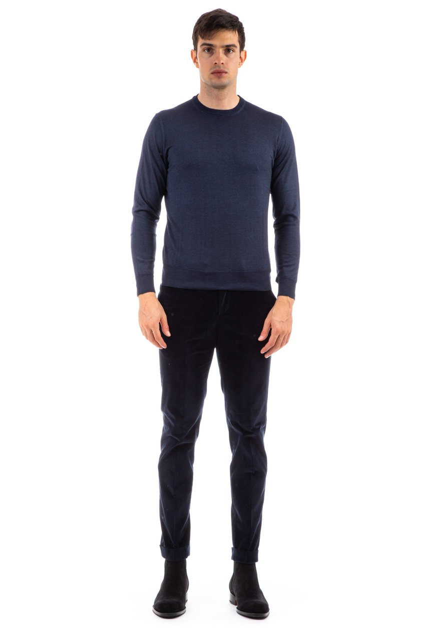 Drumohr Cashmere-Silk Crewneck Sweater Zwart
