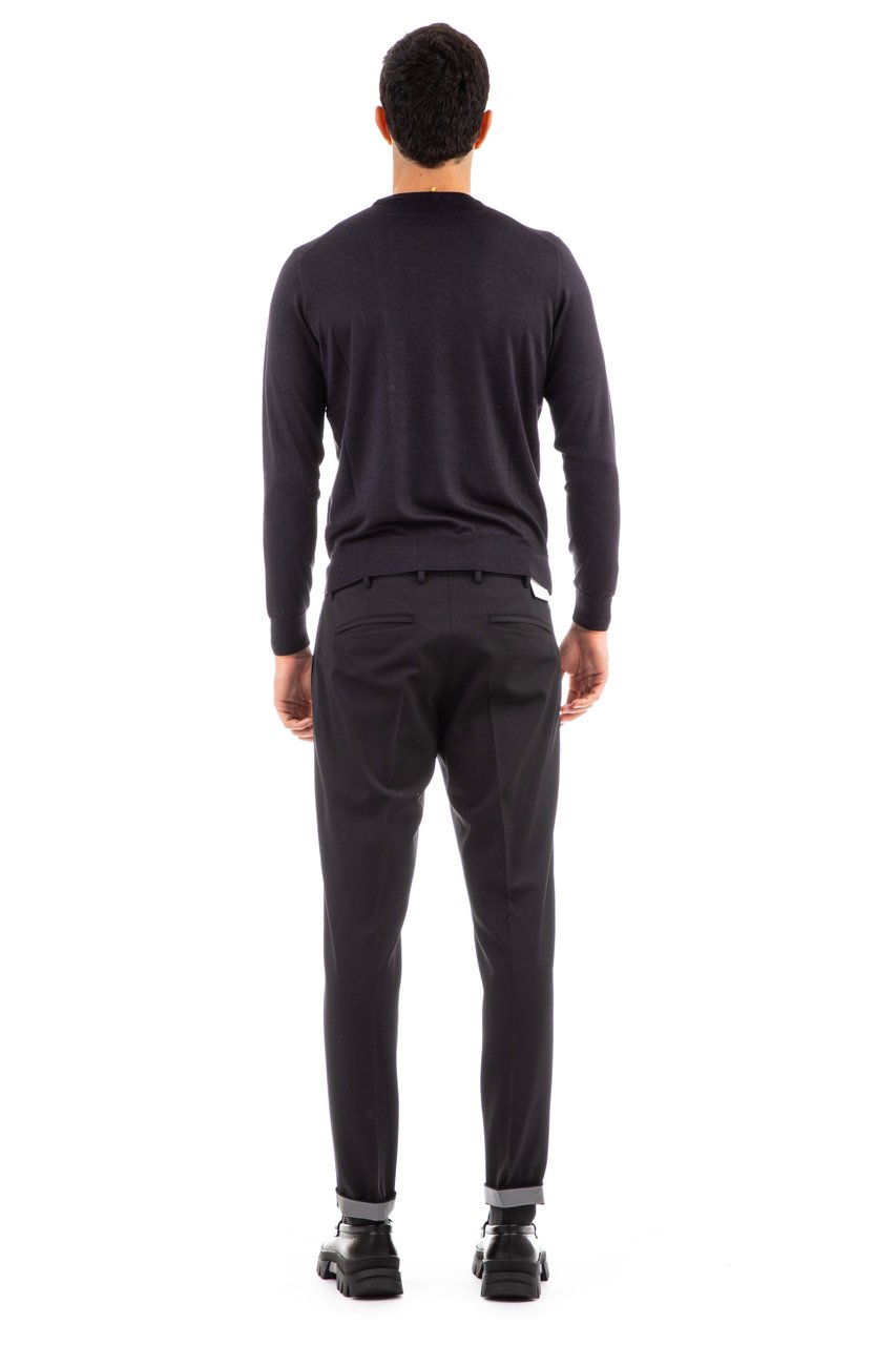 Drumohr Cashmere-Silk Crewneck Sweater Zwart