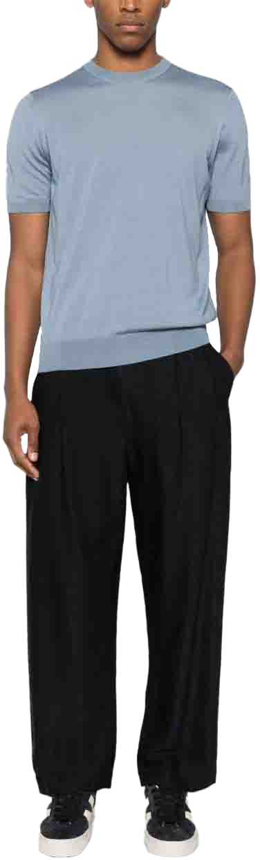 Drumohr Drumohr T-shirts And Polos Clear Blue Blauw