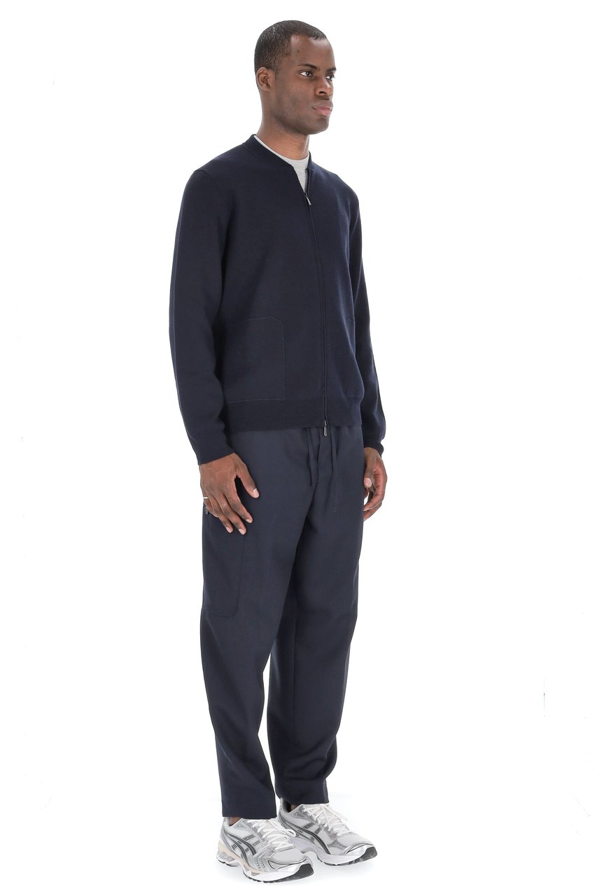 Drumohr Merino Wool Full Zip Sweater Zwart