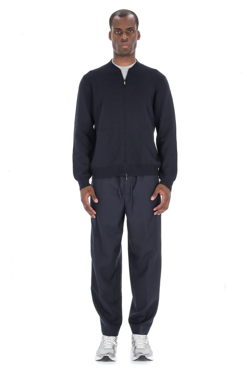 Drumohr Merino Wool Full Zip Sweater Zwart