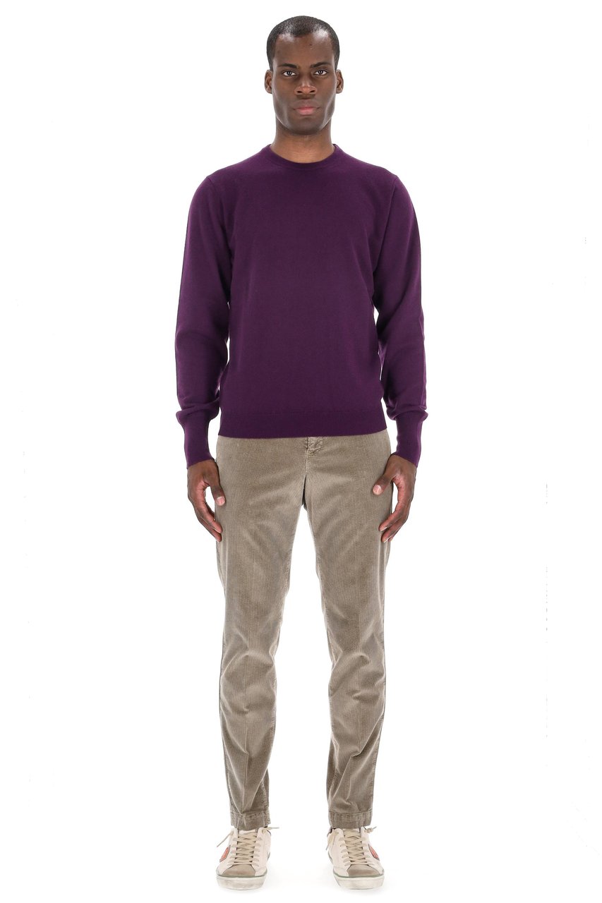 Drumohr Solid Color Pure Cashmere Crewneck Sweater Zwart