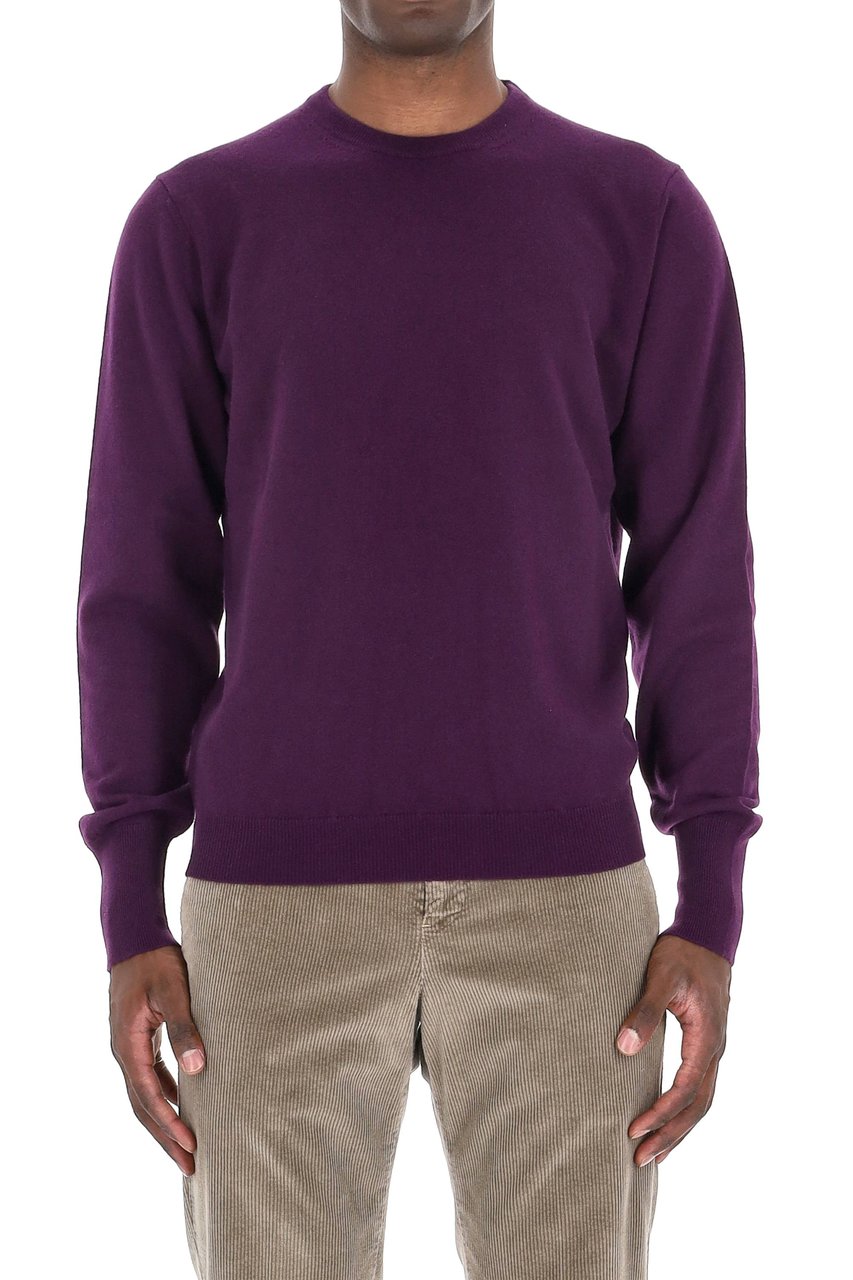 Drumohr Solid Color Pure Cashmere Crewneck Sweater Zwart