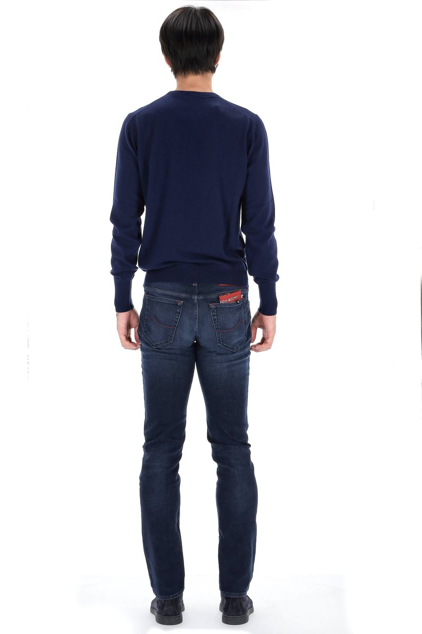 Drumohr Solid Color Pure Cashmere Crewneck Sweater Zwart