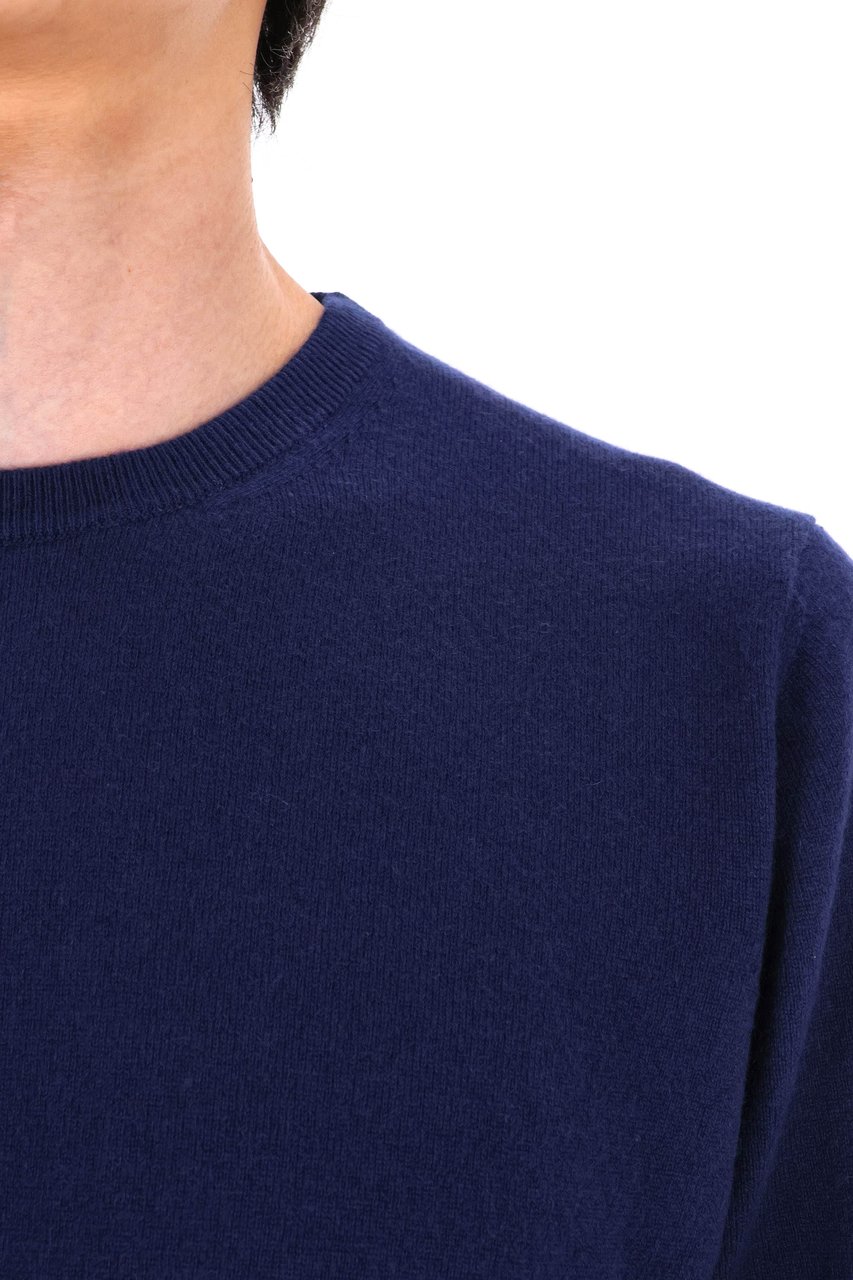 Drumohr Solid Color Pure Cashmere Crewneck Sweater Zwart