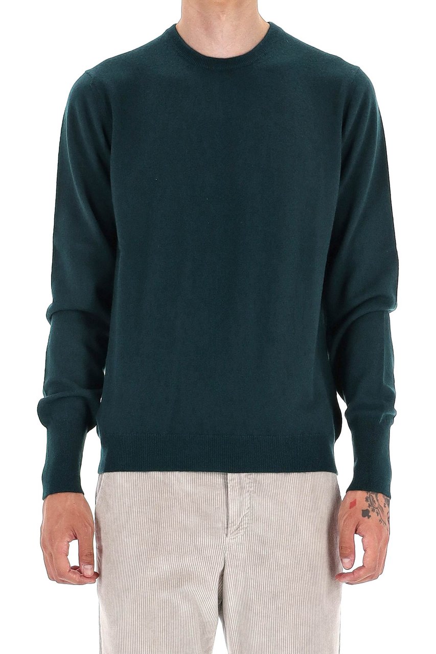 Drumohr Solid Color Pure Cashmere Crewneck Sweater Zwart