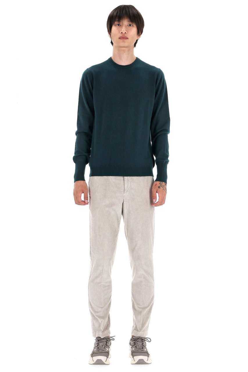Drumohr Solid Color Pure Cashmere Crewneck Sweater Zwart