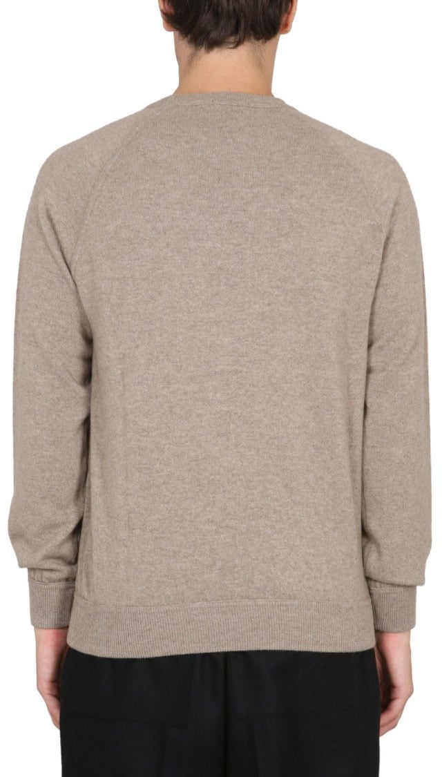 Drumohr Cashmere Sweater With Cross-Neck Design Grijs
