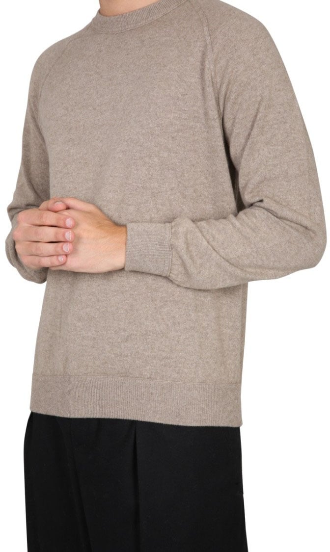 Drumohr Cashmere Sweater With Cross-Neck Design Grijs