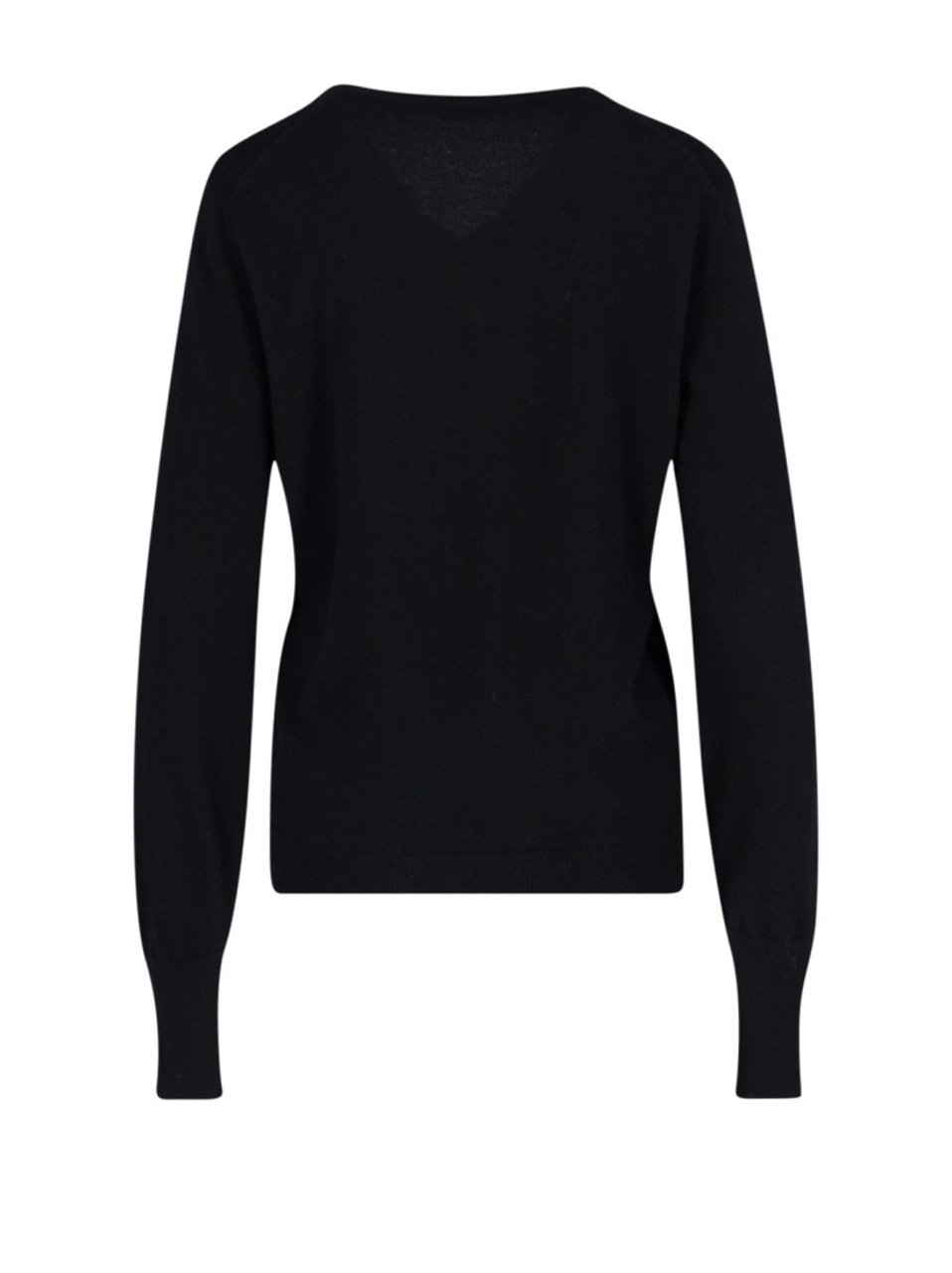 Drumohr V-Neck Sweater In Cashmere Black Maxi Zwart