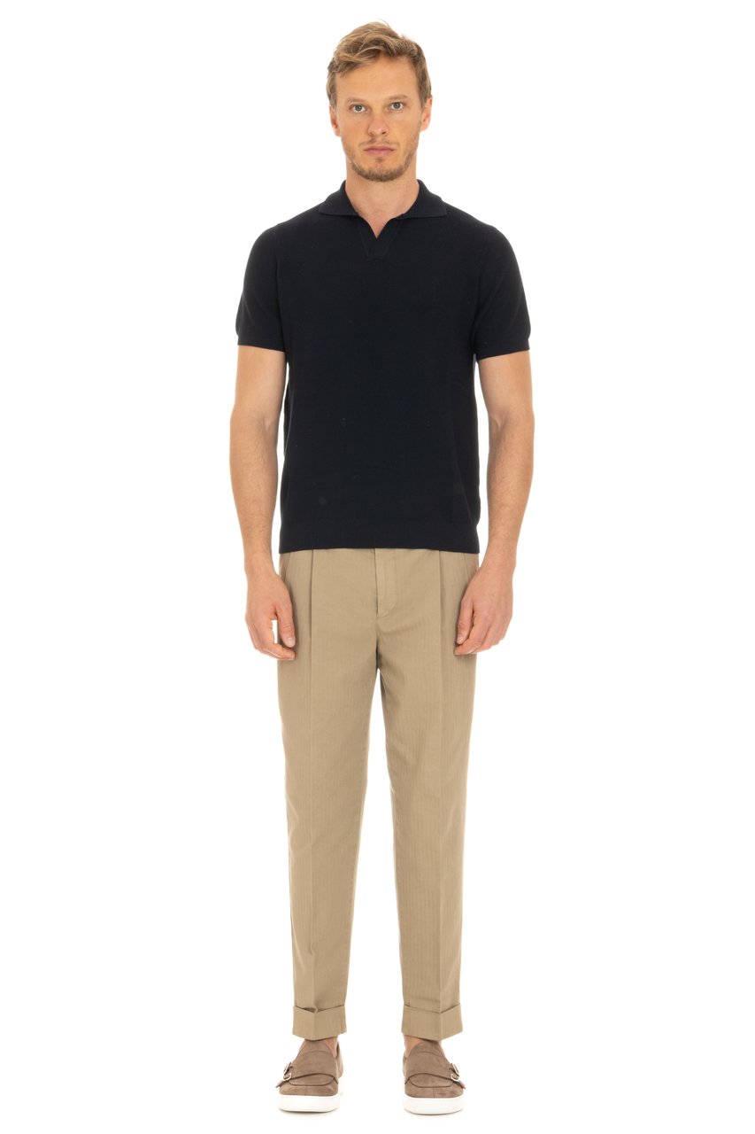 Drumohr Lintz Cotton Short Sleeve Polo Bruin