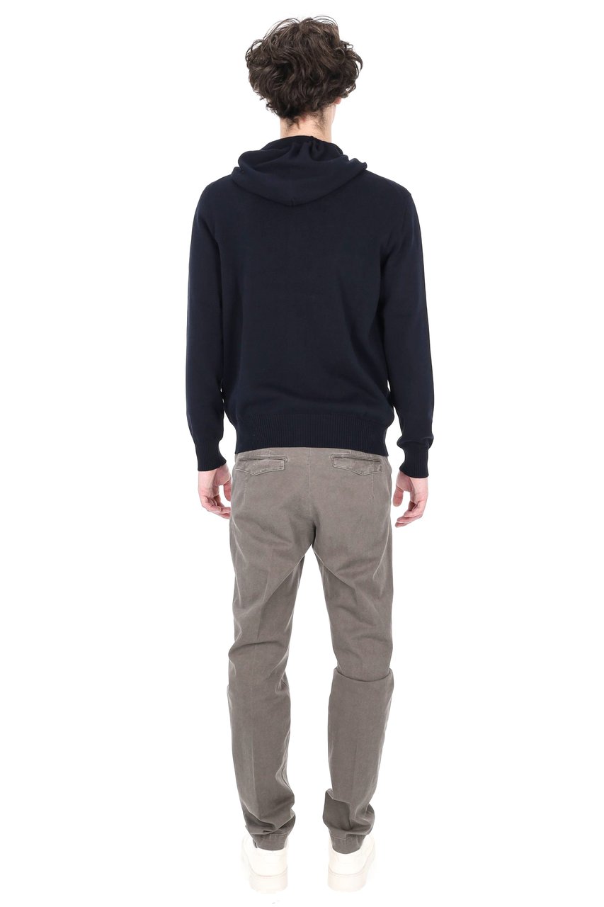 Drumohr Blue Full-Zip Cotton Sweater Zwart