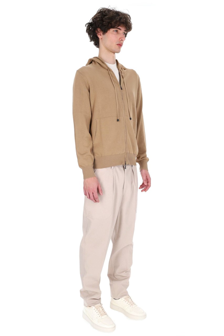 Drumohr Camel Cotton Hooded Sweatshirt Roze