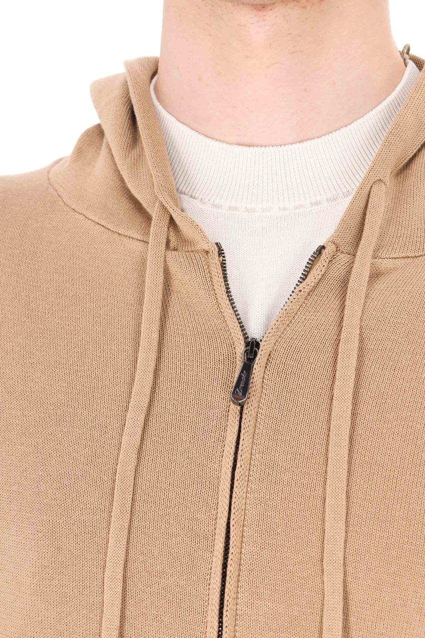 Drumohr Camel Cotton Hooded Sweatshirt Roze