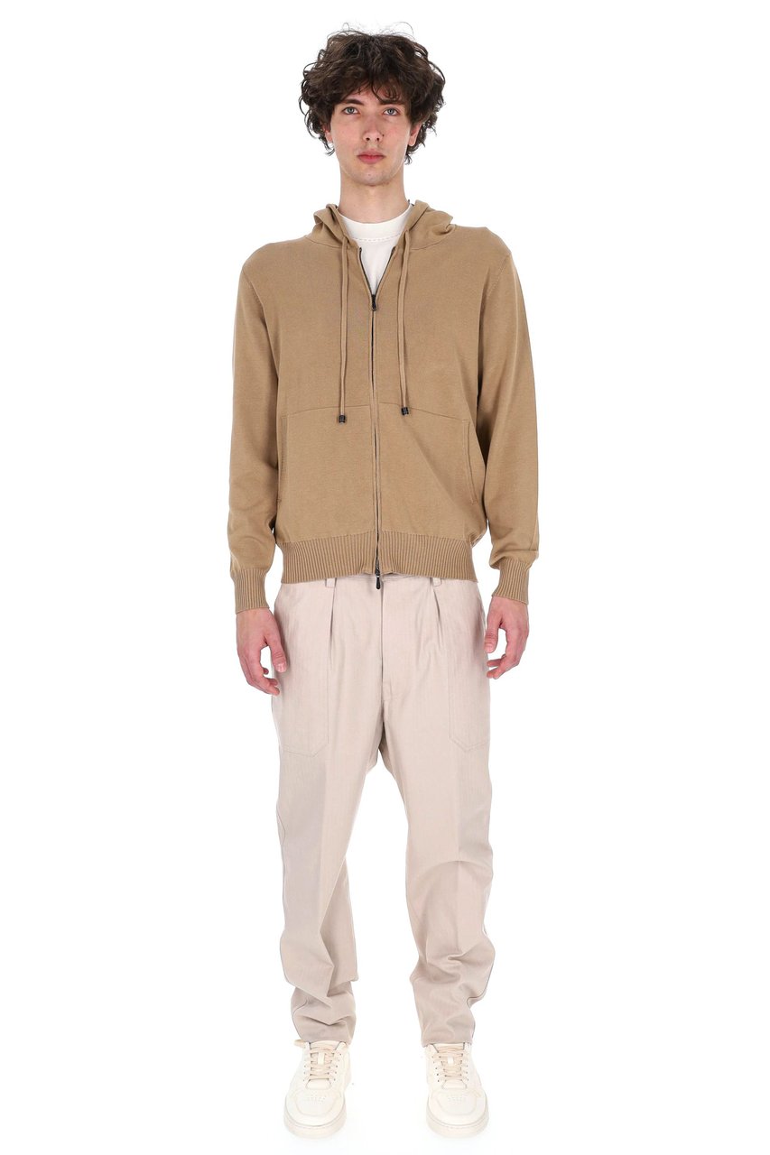 Drumohr Camel Cotton Hooded Sweatshirt Roze