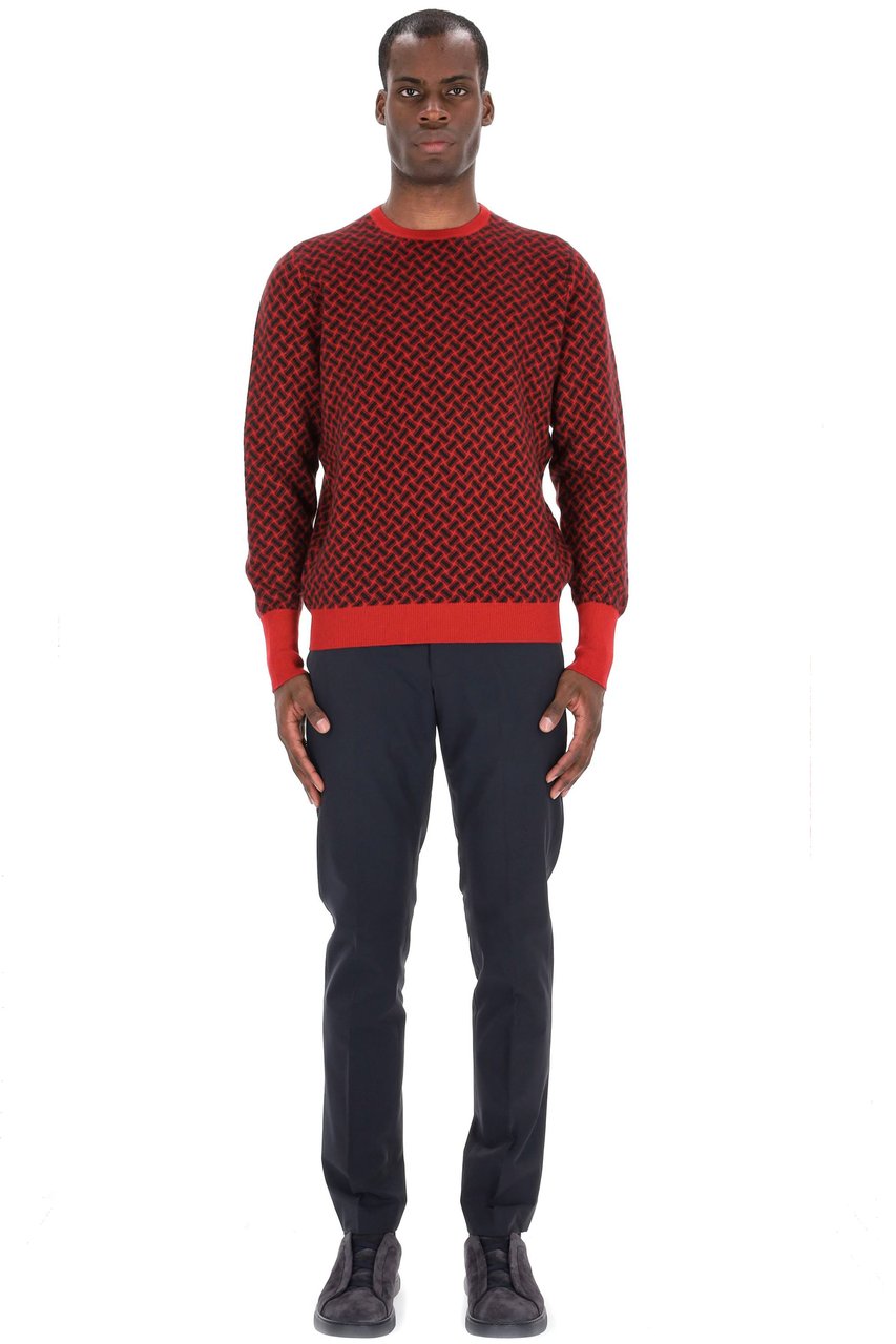 Drumohr Biscottino Cashmere Crewneck Sweater Rood
