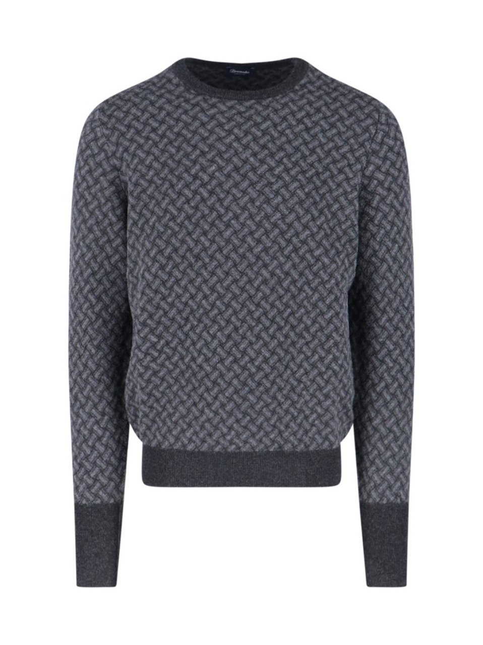 Drumohr Jacquard Cashmere Sweater – Grey Grijs