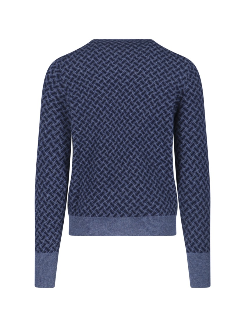 Drumohr Cashmere Sweater, Blue, Crew Neck, Long Sleeves Blauw