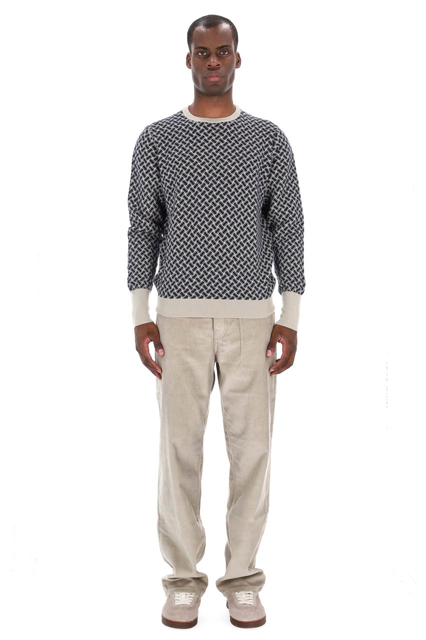 Drumohr Biscottino Cashmere Crewneck Sweater Grijs