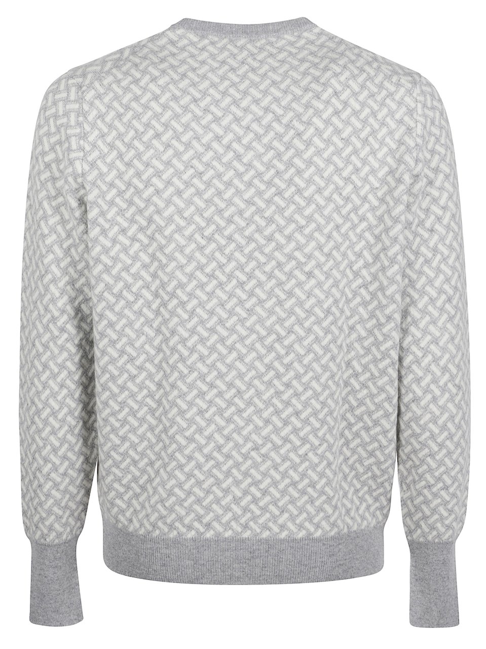 Drumohr Biscottino Textured Knit Crewneck Sweater Wit