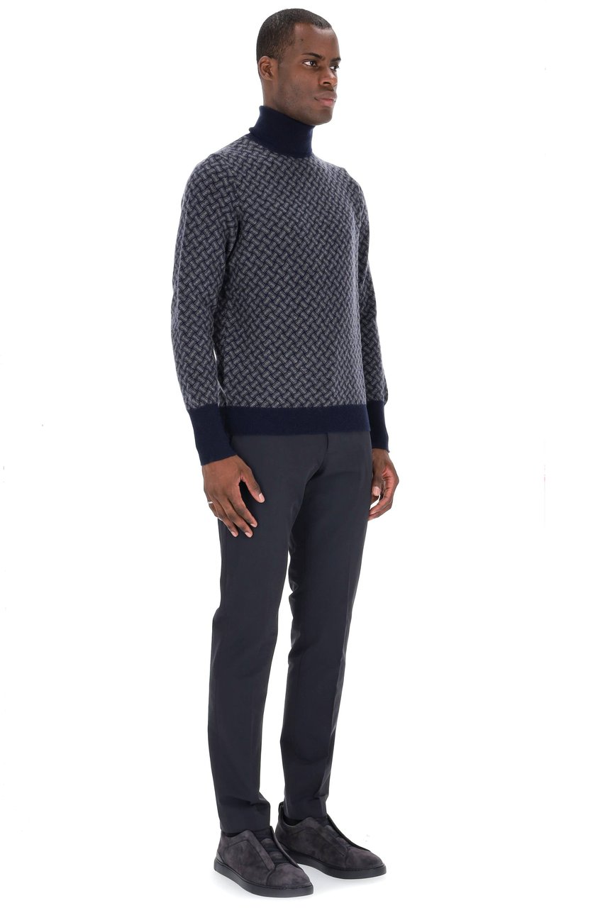 Drumohr Biscottino Pure Cashmere Turtleneck Sweater Grijs