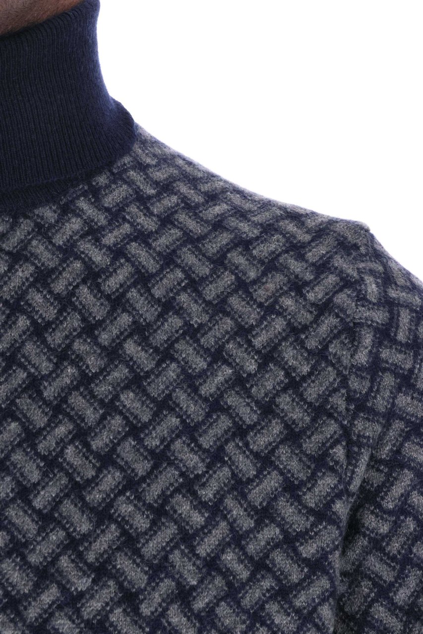 Drumohr Biscottino Pure Cashmere Turtleneck Sweater Grijs