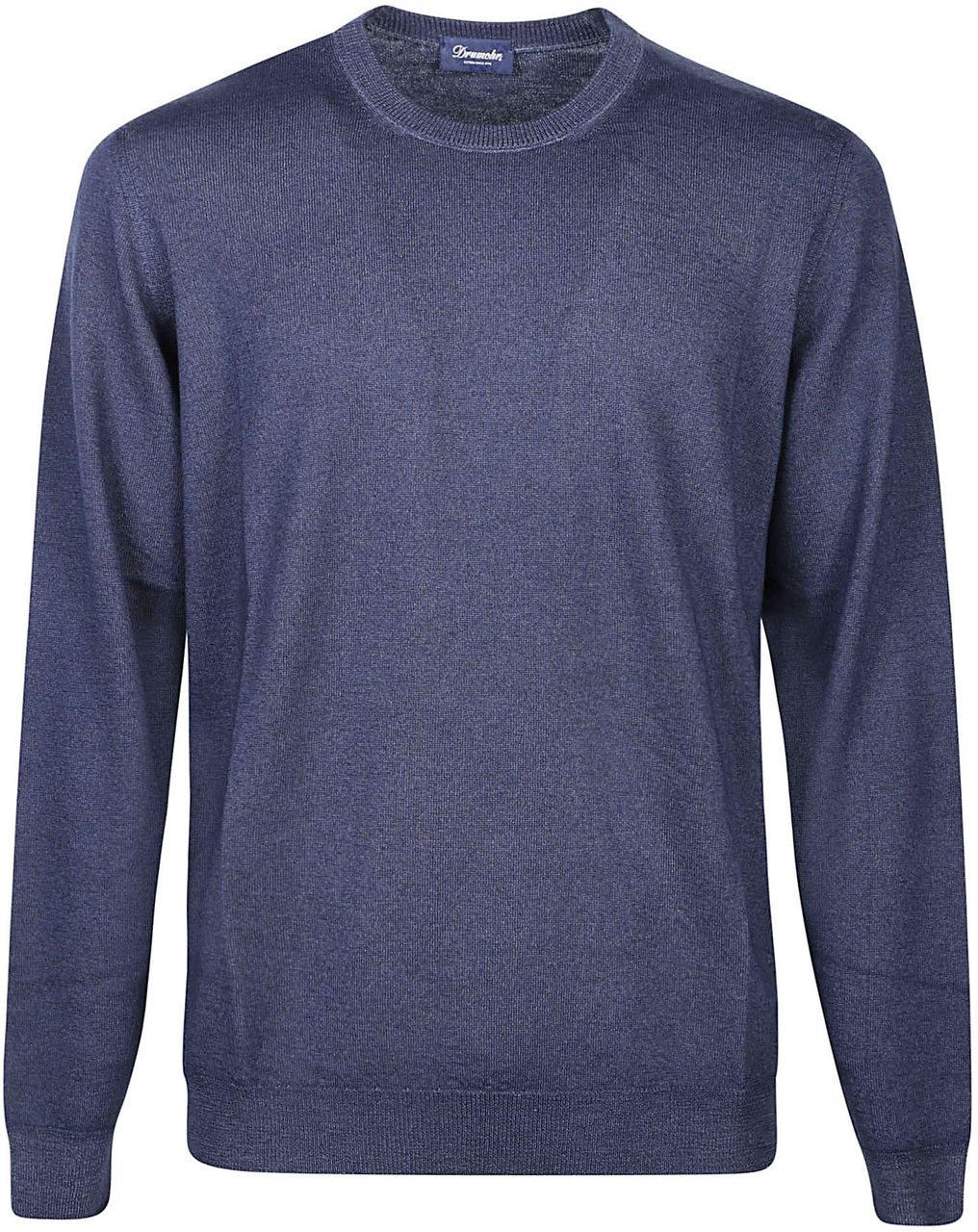 Drumohr Long Sleeve Shaved Sweater Blue Blauw