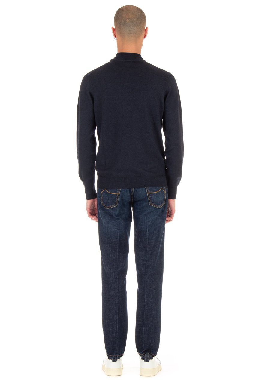 Drumohr Frosted Wool Turtleneck Sweater Zwart