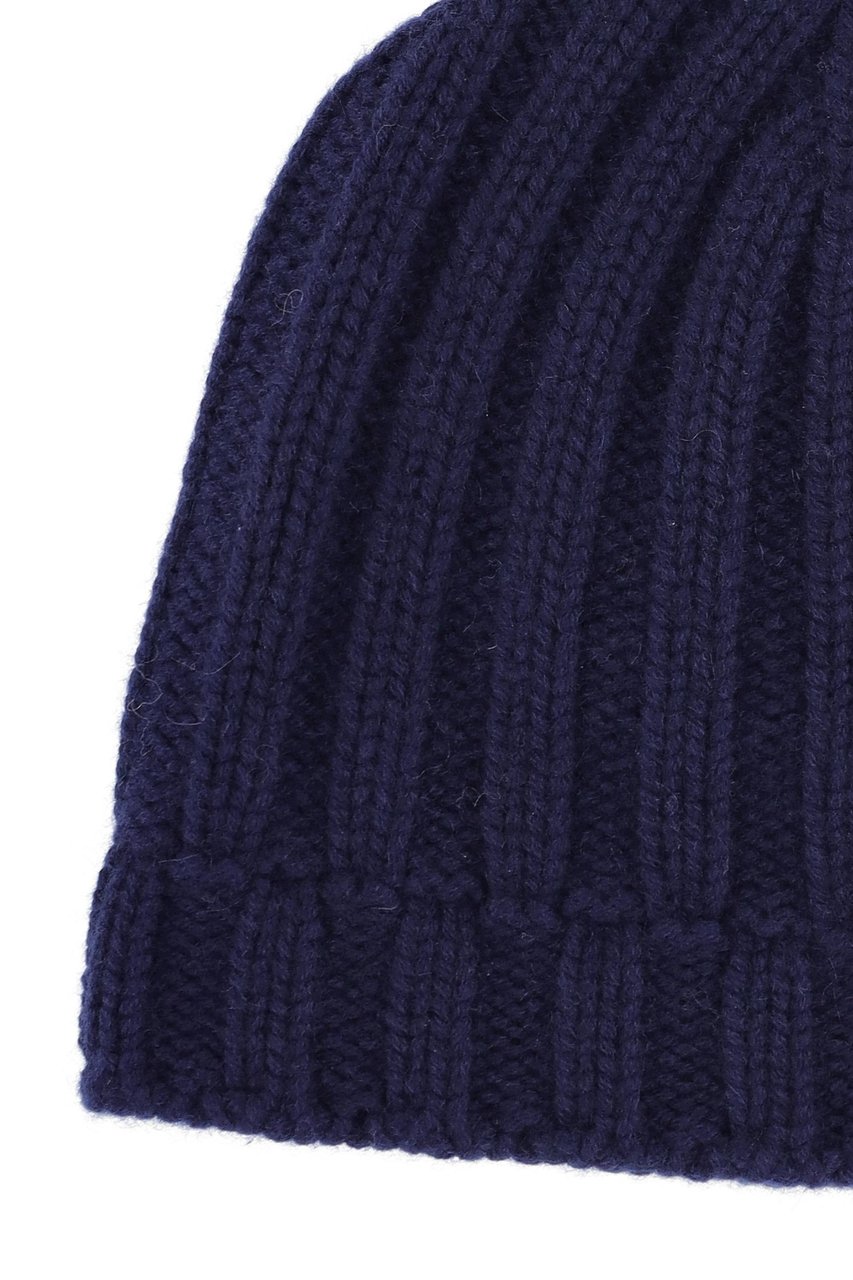 Drumohr Ribbed Pure Cashmere Beanie Zwart