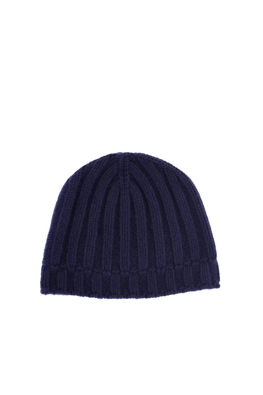 Drumohr Ribbed Pure Cashmere Beanie Zwart