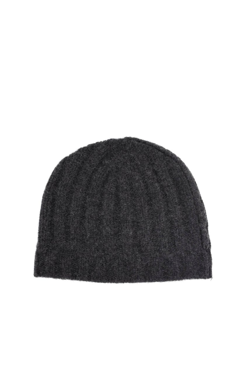 Drumohr Ribbed Pure Cashmere Beanie Zwart