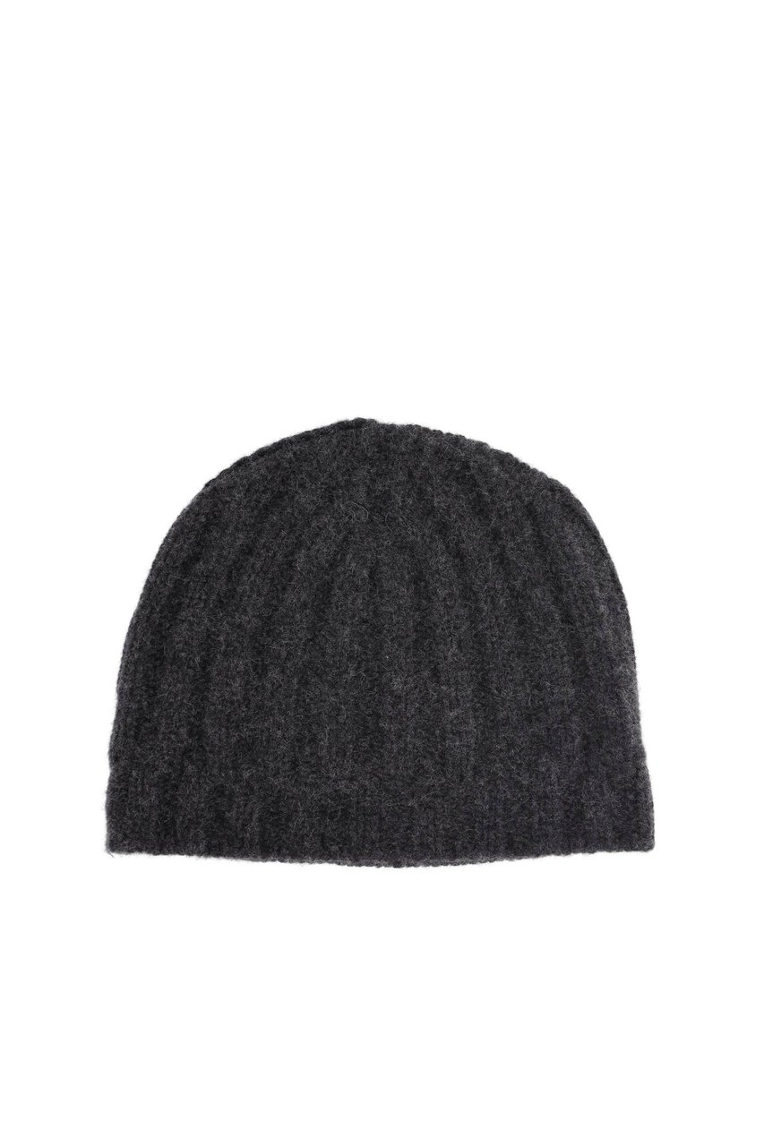 Drumohr Ribbed Pure Cashmere Beanie Zwart