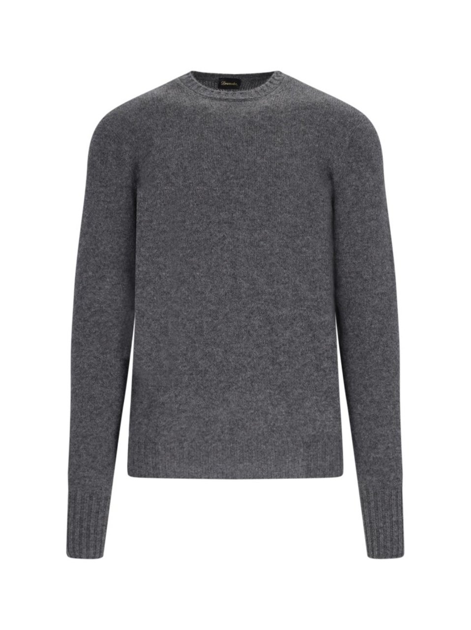 Drumohr Classic Sweater In Grey Cashmere Crew Neck Grijs