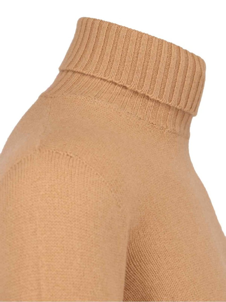 Drumohr Turtleneck Sweater In Brown Cashmere Ribbed Trim Bruin