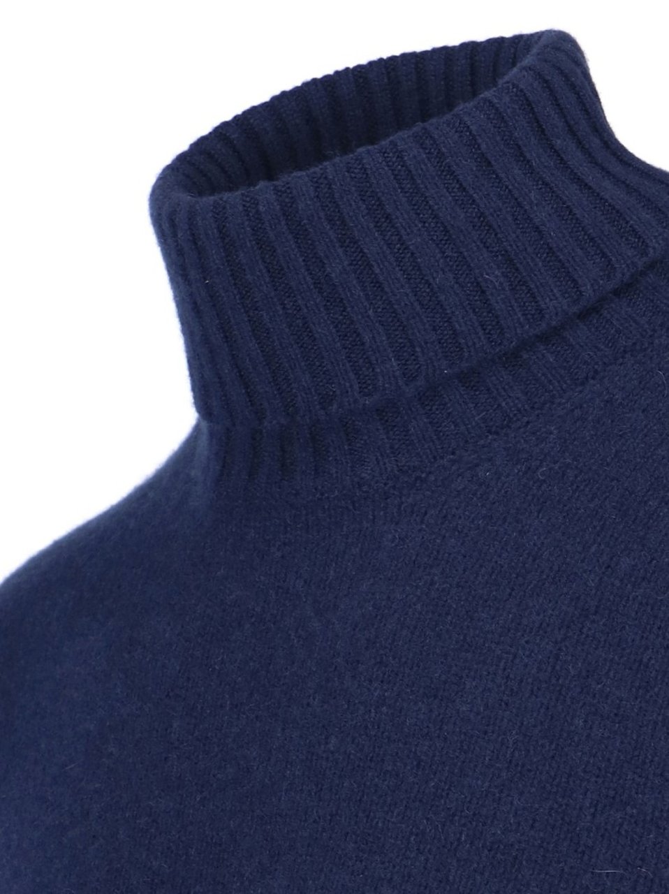 Drumohr Turtleneck Sweater In Blue Cashmere Navy Tone Blauw