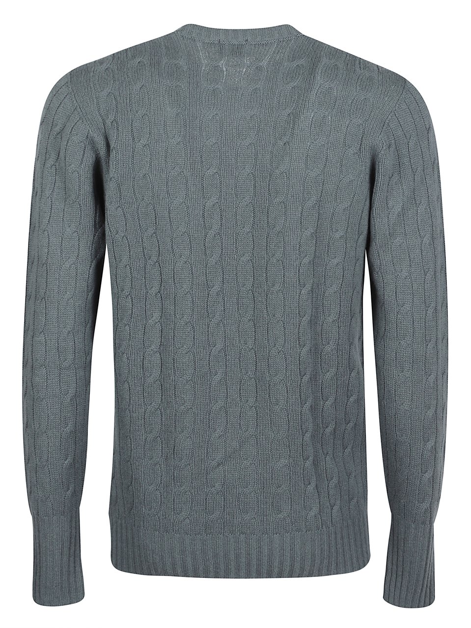 Drumohr Cable Knit Long-Sleeve Sweater Grijs