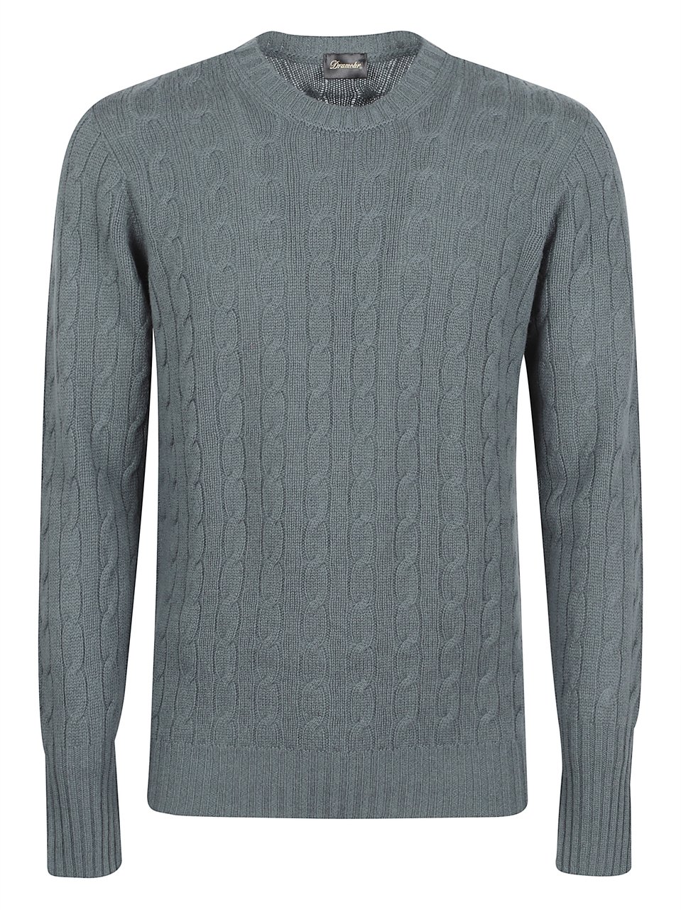 Drumohr Cable Knit Long-Sleeve Sweater Grijs