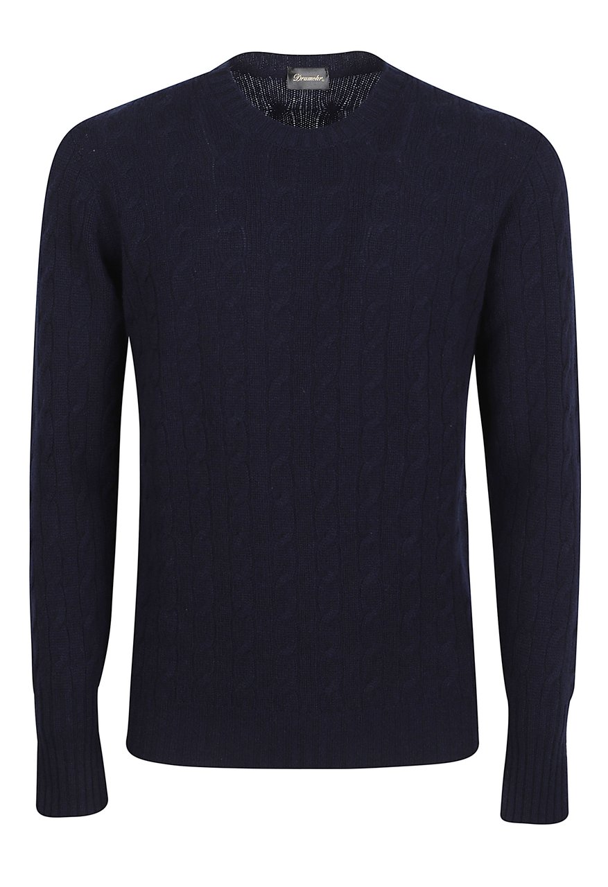Drumohr Textured Cable Knit Sweater Zwart