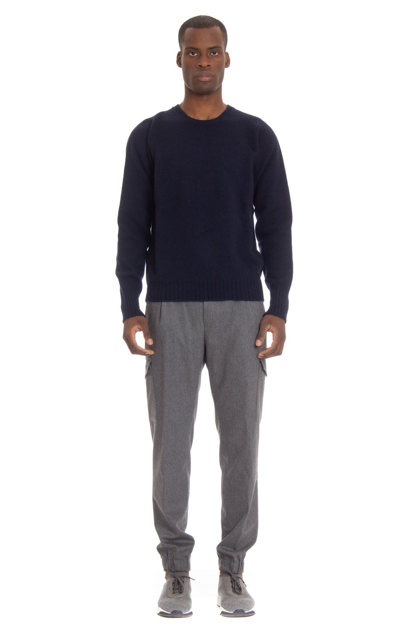 Drumohr Lambswool Crewneck Sweater Grijs