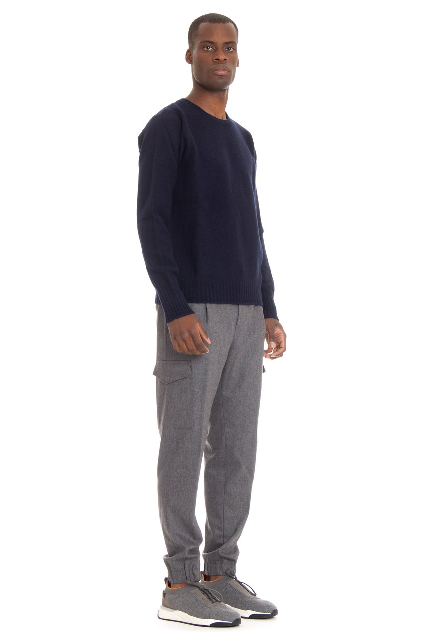 Drumohr Lambswool Crewneck Sweater Grijs
