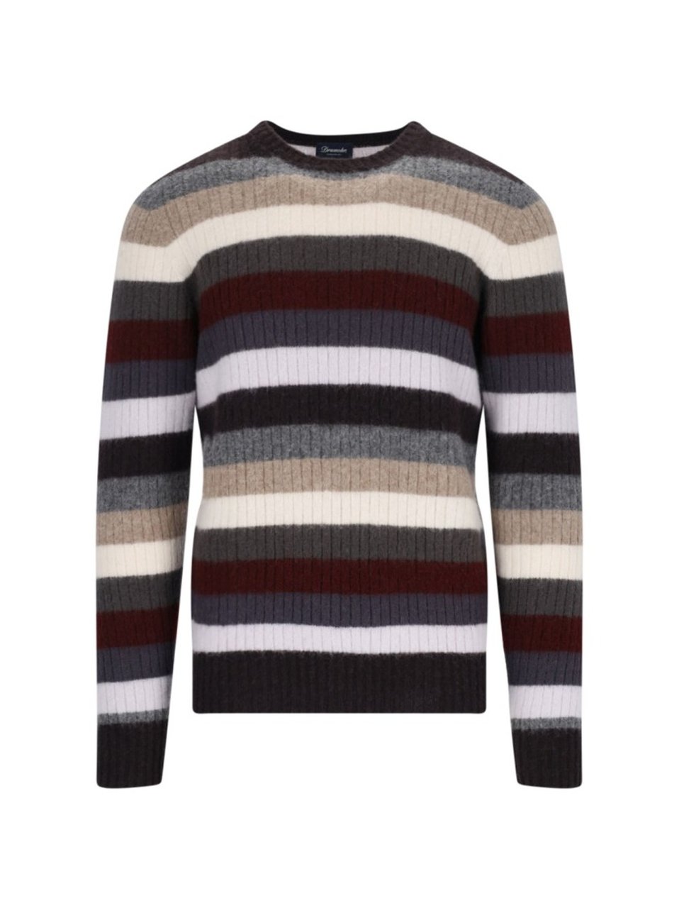 Drumohr Striped Sweater In Multicolor Wool Ribbed Design Striped Divers