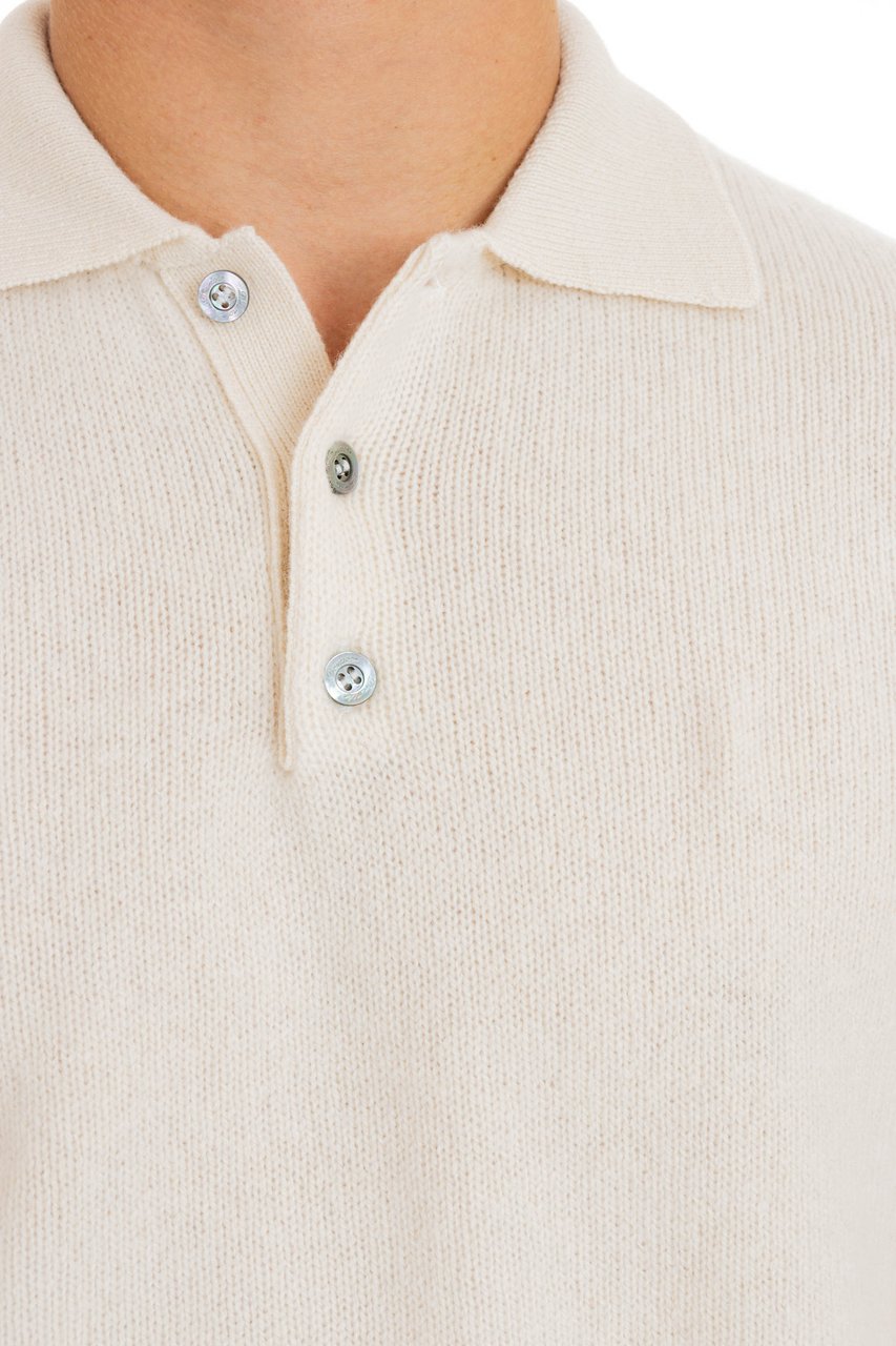 Drumohr Angora Wool Knit Polo Neutraal