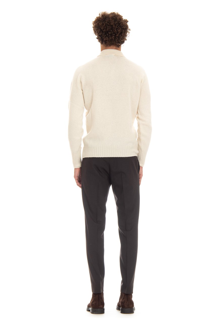 Drumohr Angora Wool Knit Polo Neutraal