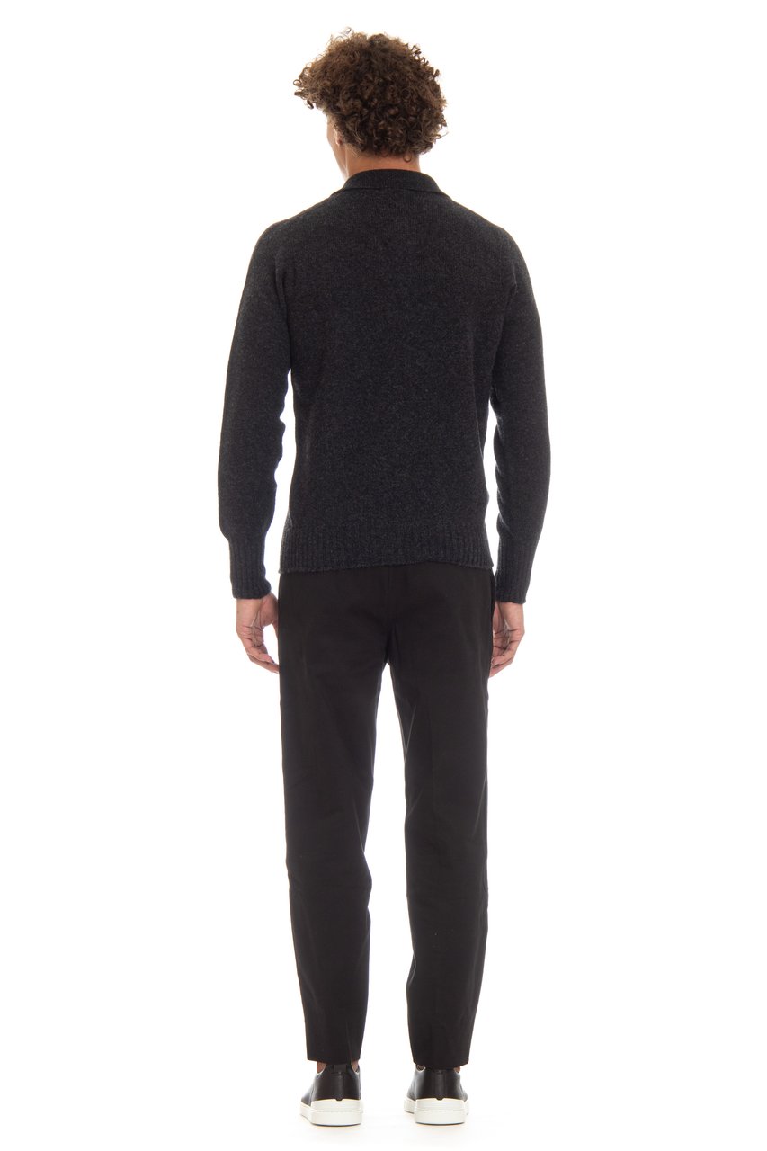 Drumohr Angora Wool Knit Polo Zwart