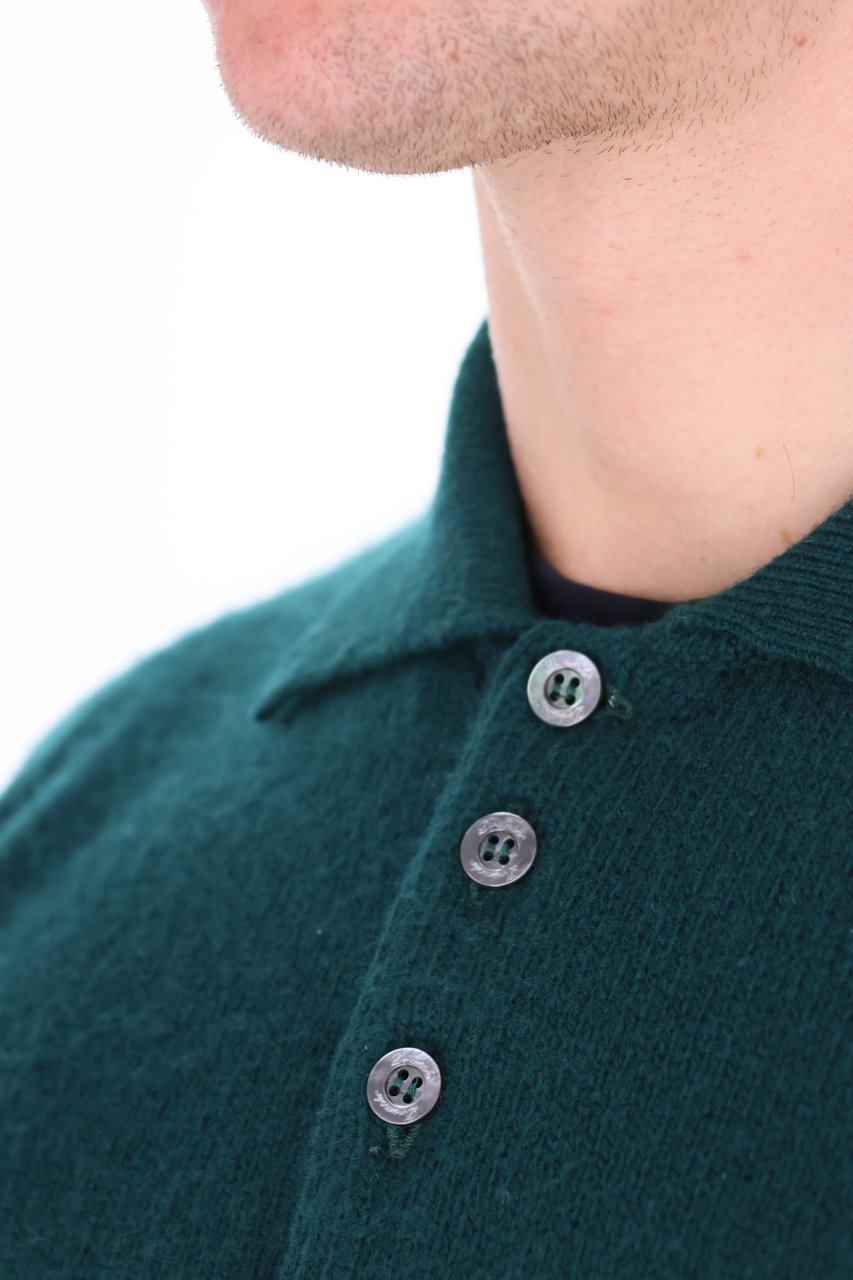 Drumohr Lambswool Knit Polo Zwart