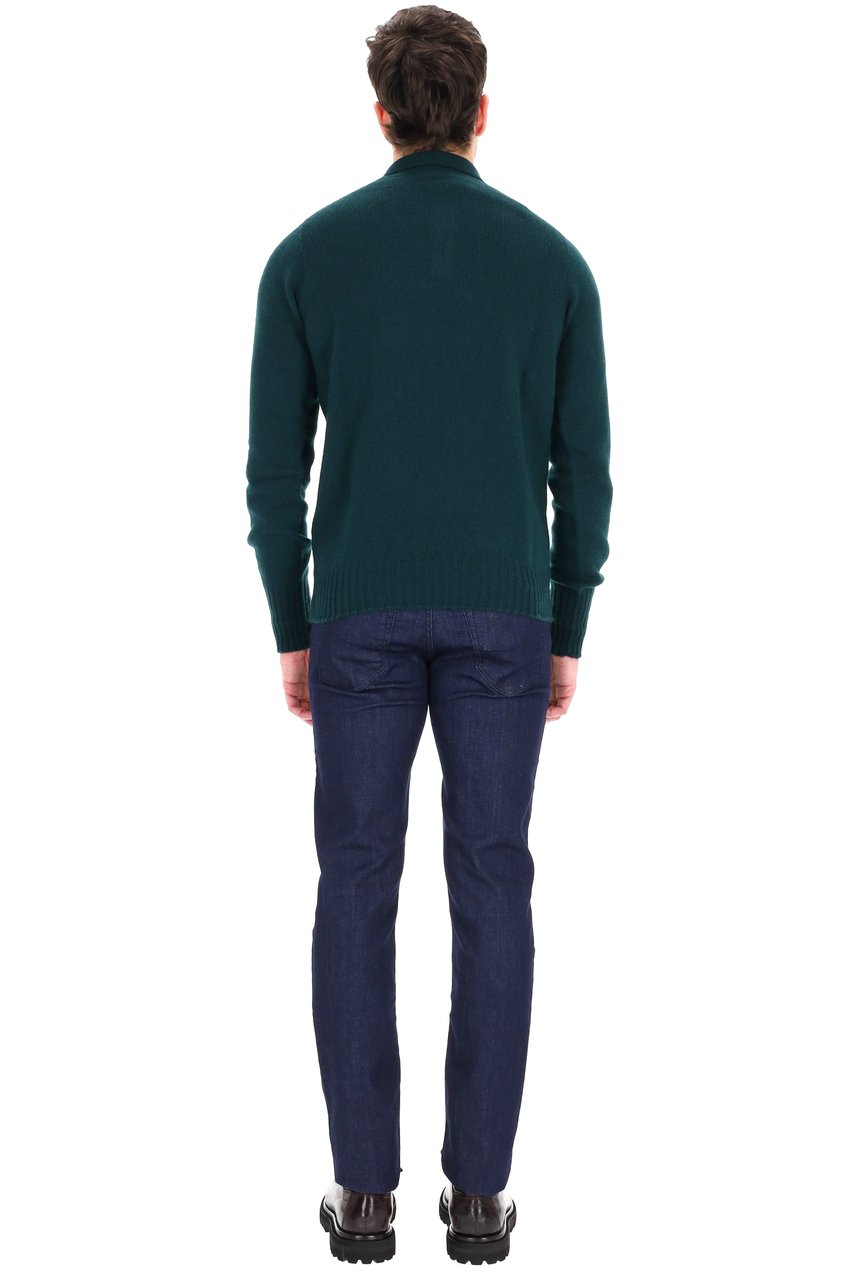 Drumohr Lambswool Knit Polo Zwart